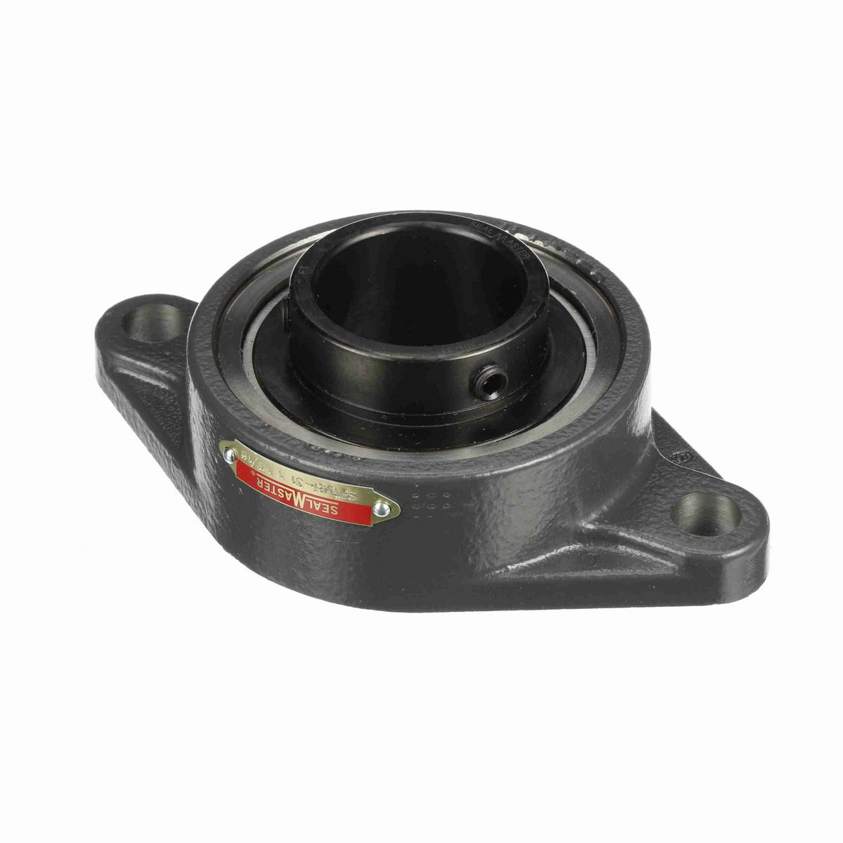 Sealmaster Mounted Cast Iron Two Bolt Flange Ball Bearing - 52100 Bearing Steel, Black Oxided - Setscrew Lock - SFTMH-31