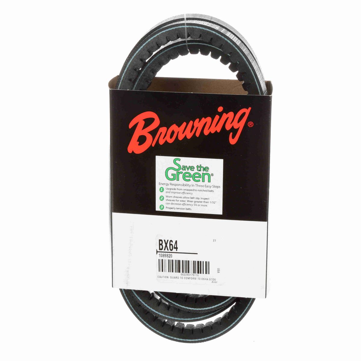 Browning EPDM Notched Belt 98% Efficient - BX64