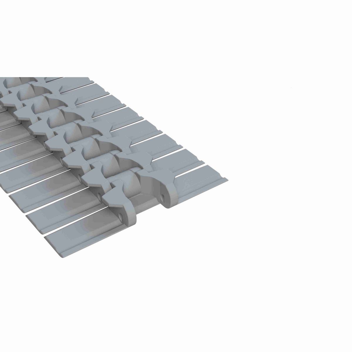 Rexnord 882TAB Side-flexing Solid Top, Material: Silver Platinum Series, Width: 7.5in, Pitch: 1.5in - 81429902