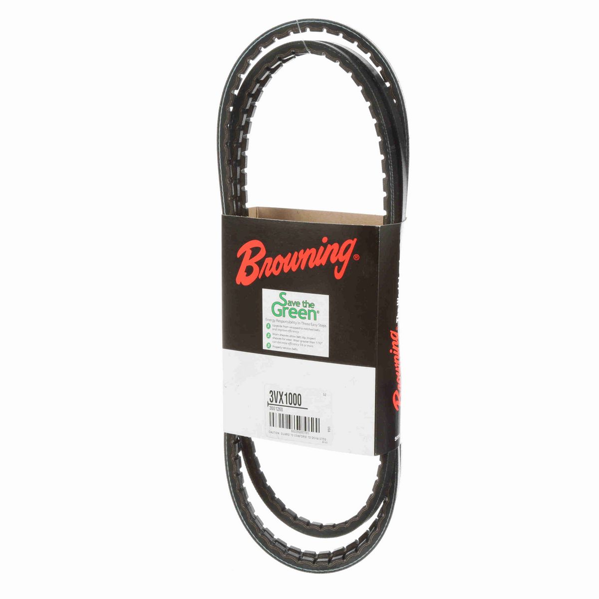 Browning EPDM Notched Belt 98% Efficient - 3VX1000