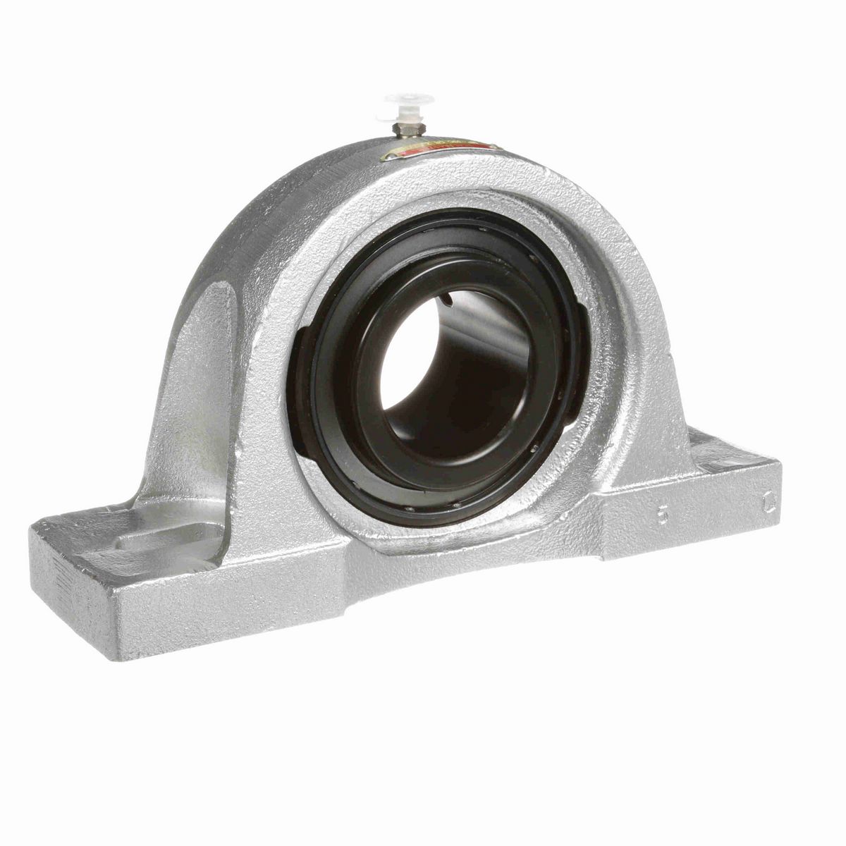 Sealmaster Mounted Flouropolymer Coated Cast Iron Two Bolt Pillow Block Ball Bearing - 52100 Bearing Steel, Black Oxided - Setscrew Lock - Corrosion Resistant - MP-39C CR