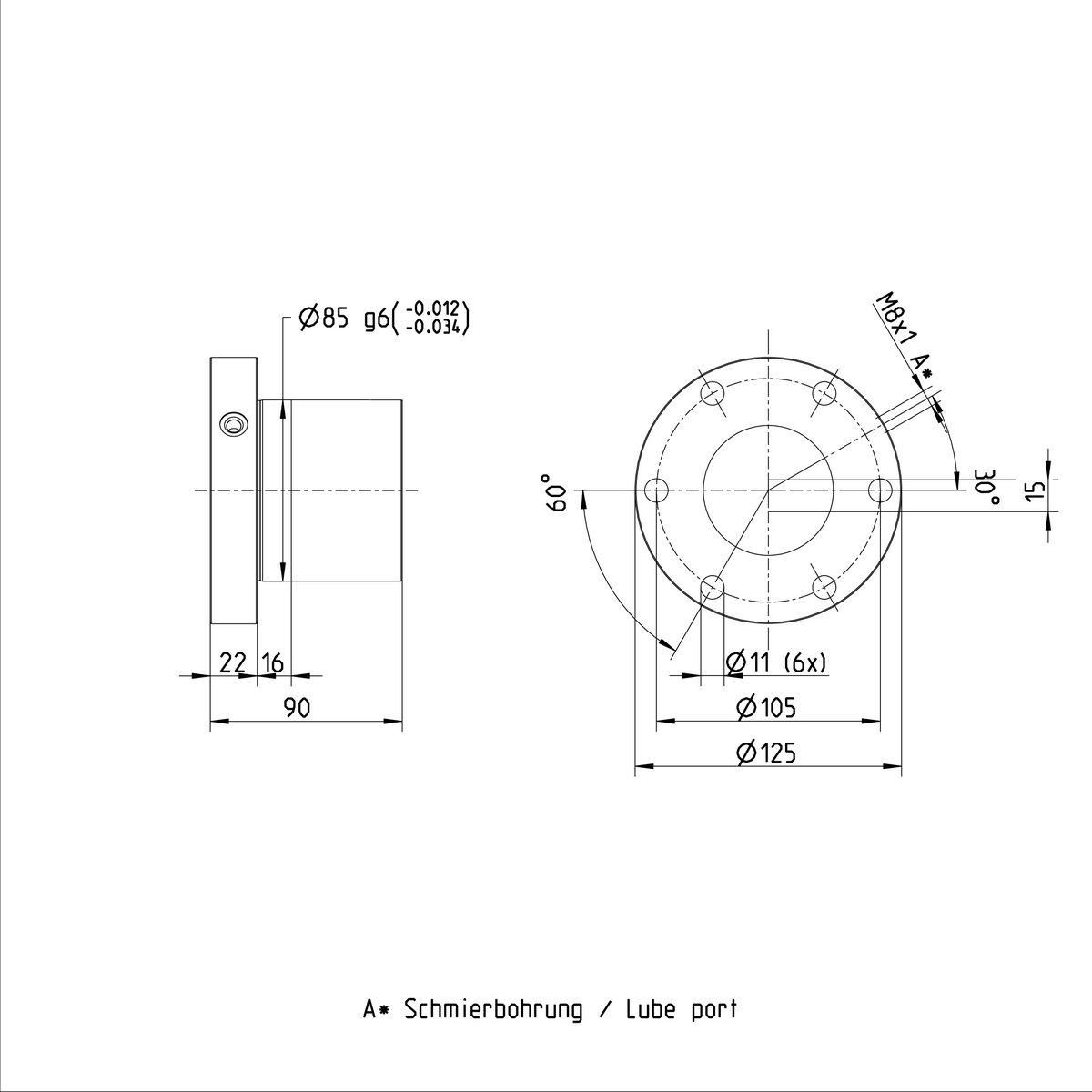 Одинарная гайка с фланцем Bosch Rexroth FEM-E-S 63X10RX6-6 [R151264013]