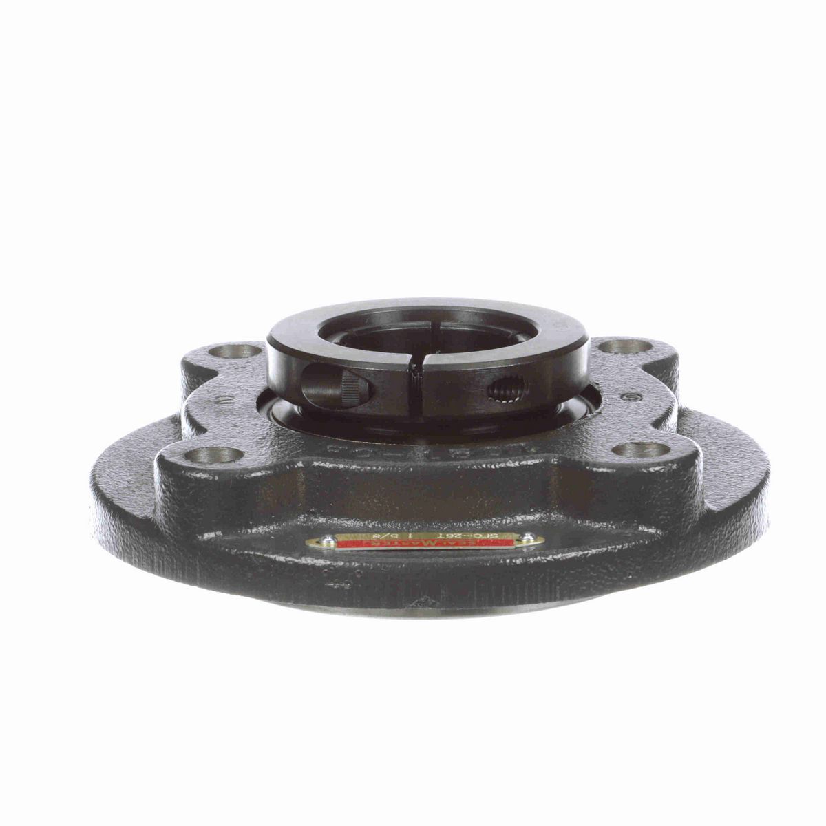 Sealmaster Mounted Cast Iron Flange Cartridge Ball Bearing - 52100 Bearing Steel, Black Oxided - Concentric Lock - SFC-26T