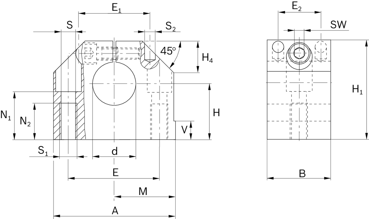 Опорный блок вала Bosch Rexroth WBA-50 [R105775000]
