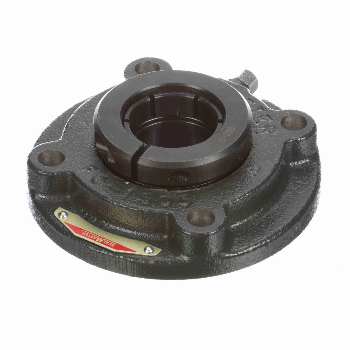 Sealmaster Mounted Cast Iron Flange Cartridge Ball Bearing - 52100 Bearing Steel, Black Oxided - Concentric Lock - Low Drag - SFC-23TX ALP