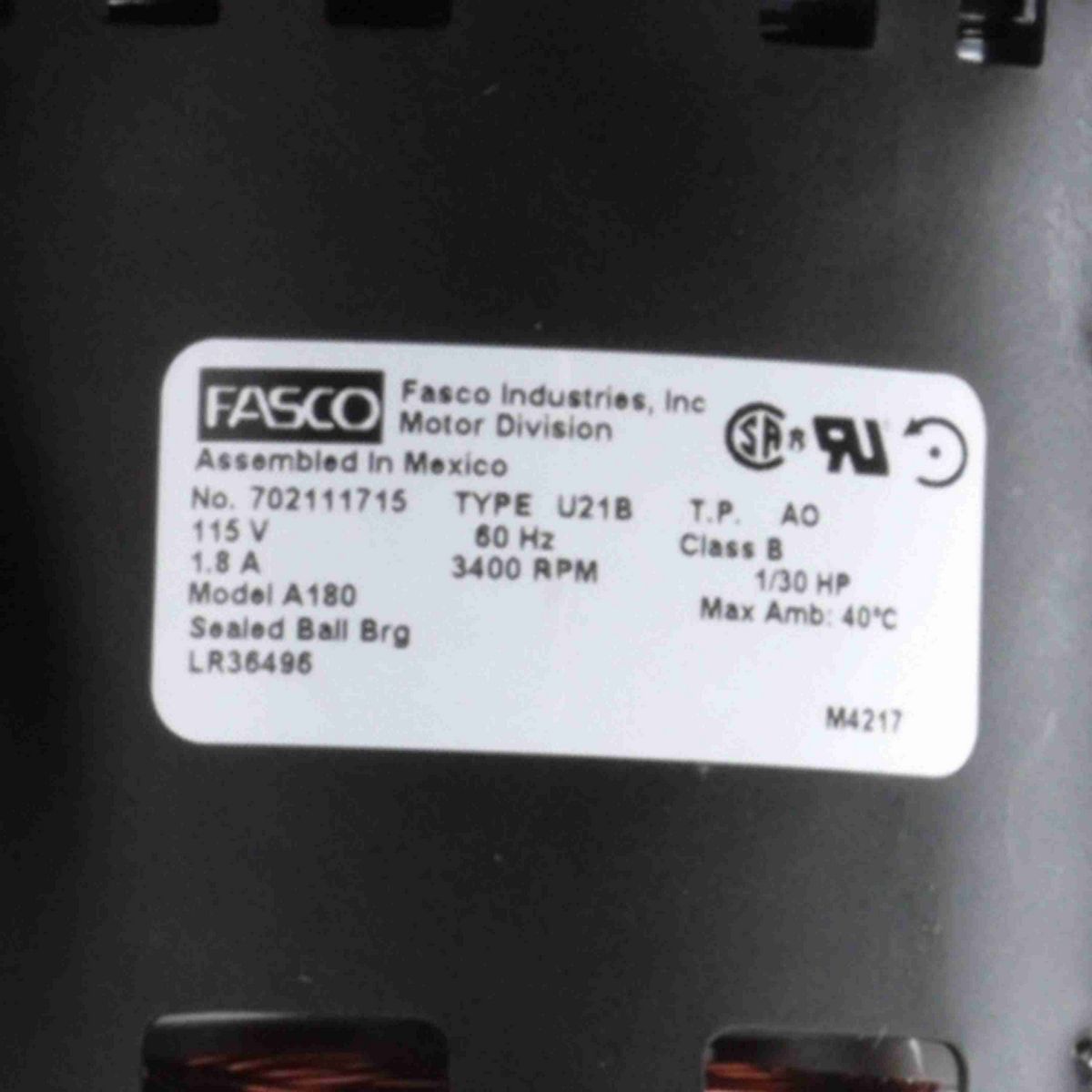 FASCO Round Outlet Shaded Pole OEM Replacement Draft Inducer Blower, 115 Volts, Flange: No - A180
