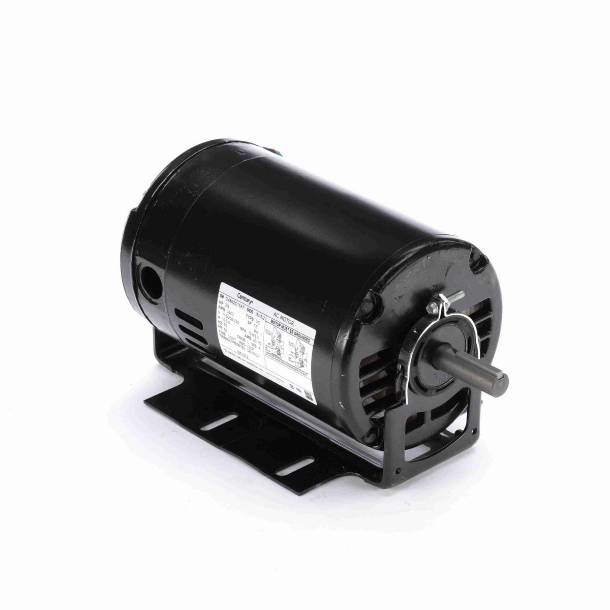 Century Fan and Blower Motor, 3/4 HP, 1 Ph, 60 Hz, 115/208-230 V, 3600 RPM, 56 Frame, ODP - BK1072