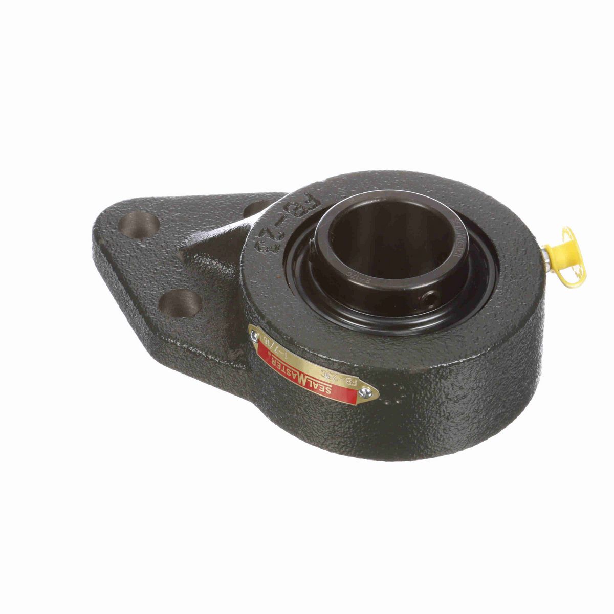 Sealmaster Mounted Cast Iron Three Bolt Flange Bracket Ball Bearing - 52100 Bearing Steel, Black Oxided - Setscrew Lock - FB-23C