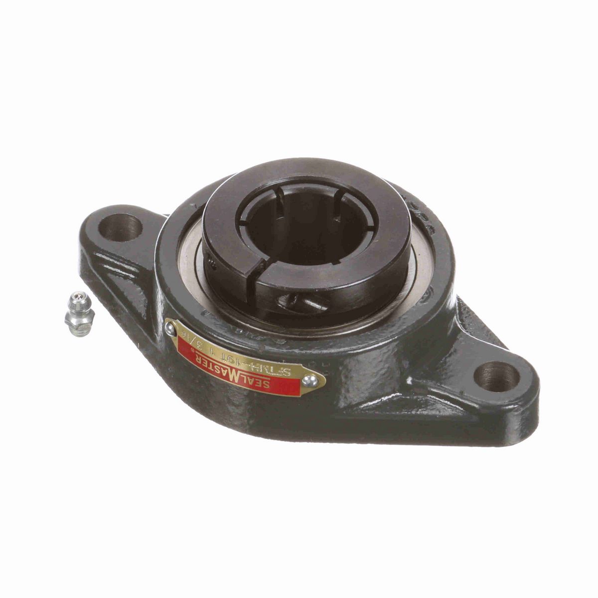 Sealmaster Mounted Cast Iron Two Bolt Flange Ball Bearing - 52100 Bearing Steel, Black Oxided - Concentric Lock - SFTMH-19T