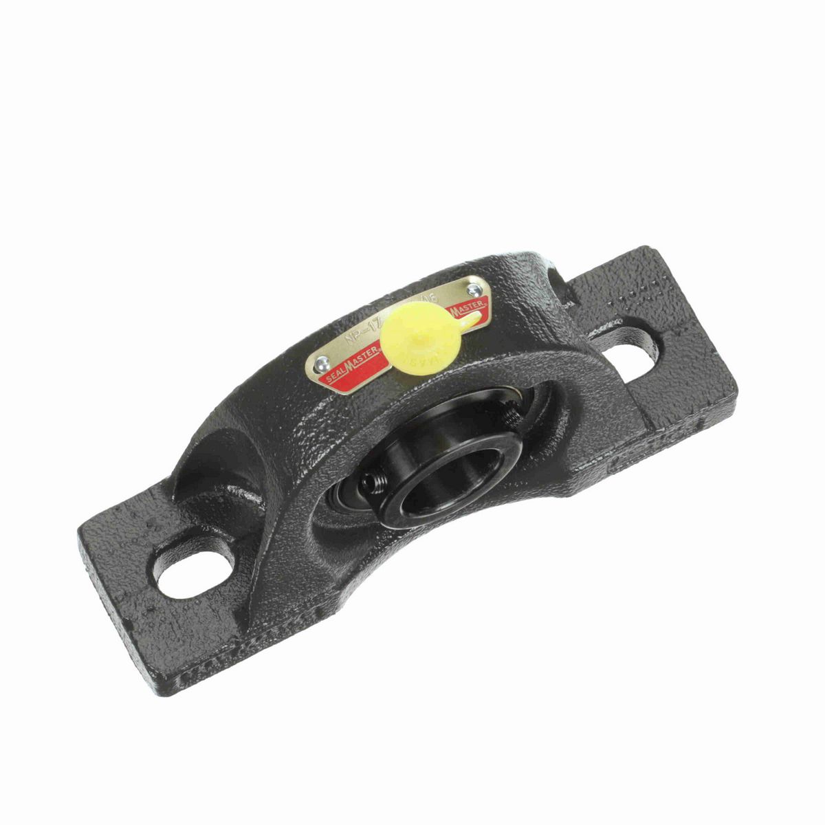 Sealmaster Mounted Cast Iron Two Bolt Pillow Block Ball Bearing - 52100 Bearing Steel, Black Oxided - Setscrew Lock - NP-17