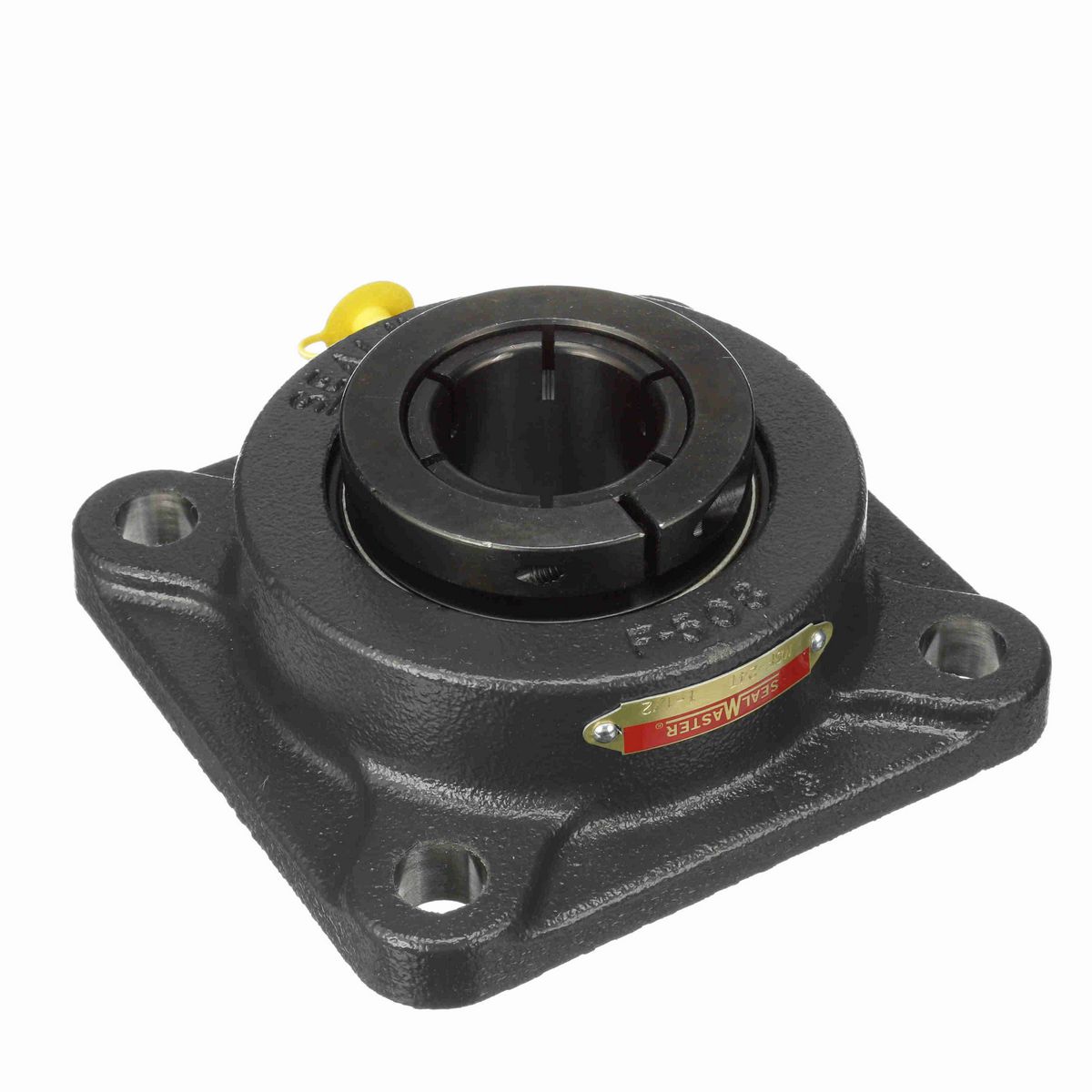 Sealmaster Mounted Cast Iron Four Bolt Flange Ball Bearing - 52100 Bearing Steel, Black Oxided - Concentric Lock - MSF-24T