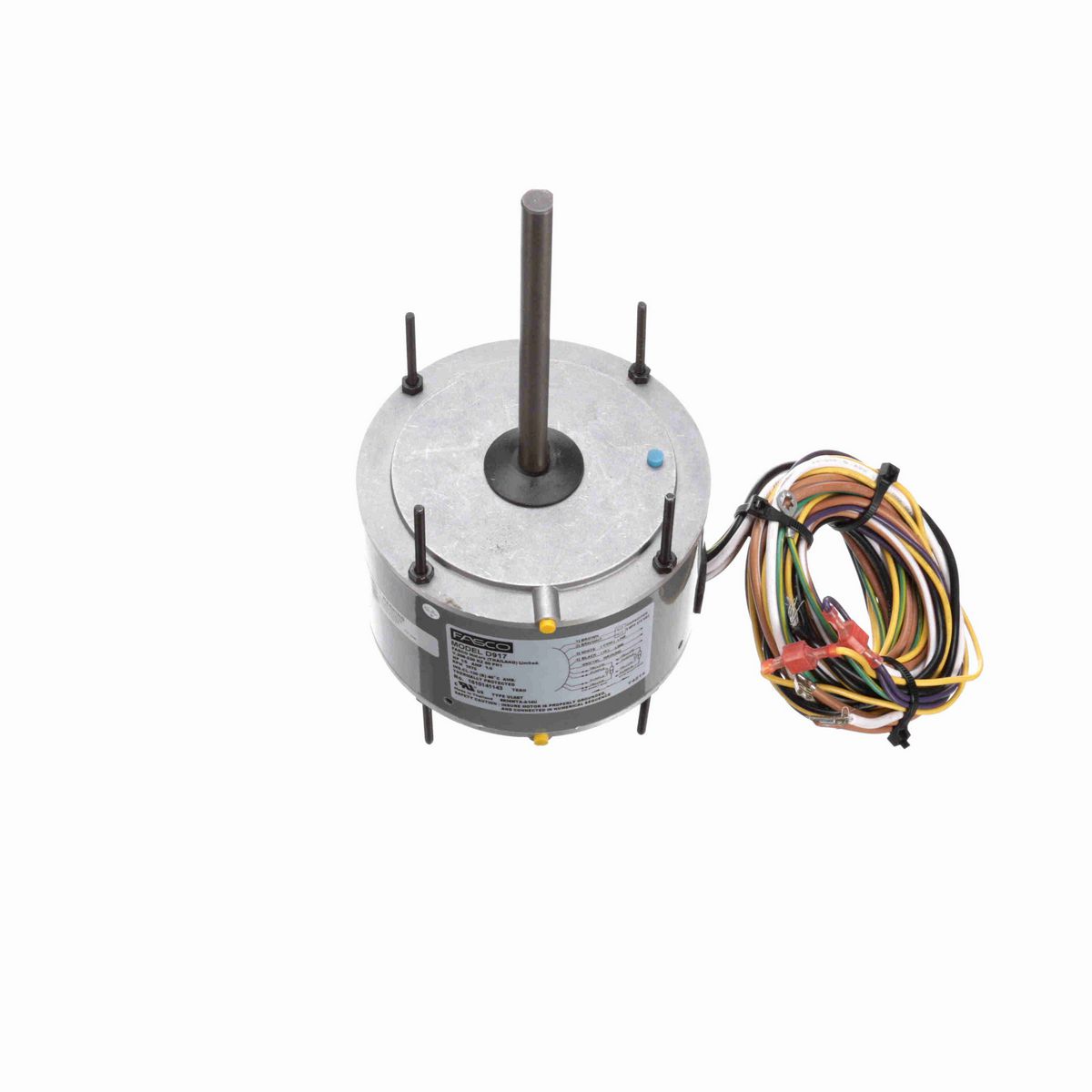 FASCO Condenser Fan Motor, 1/6 HP, 1 Ph, 60 Hz, 208-230 V, 1075 RPM, 1 Speed, 48 Frame, TEAO - D917