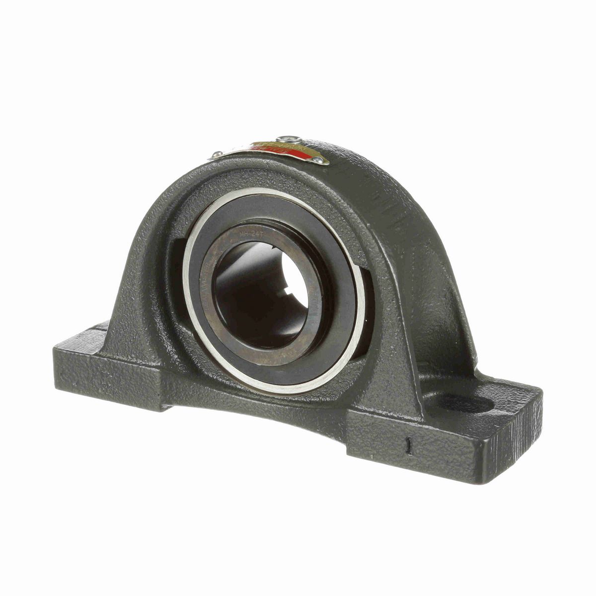 Sealmaster Mounted Cast Iron Two Bolt Pillow Block Ball Bearing - 52100 Bearing Steel, Black Oxided - Concentric Lock - NPMH-24T
