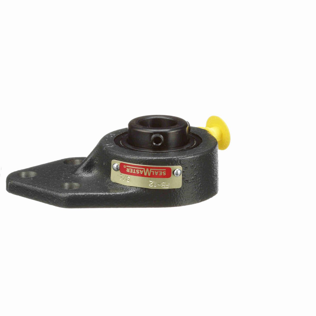 Sealmaster Mounted Cast Iron Three Bolt Flange Bracket Ball Bearing - 52100 Bearing Steel, Black Oxided - Setscrew Lock - FB-12