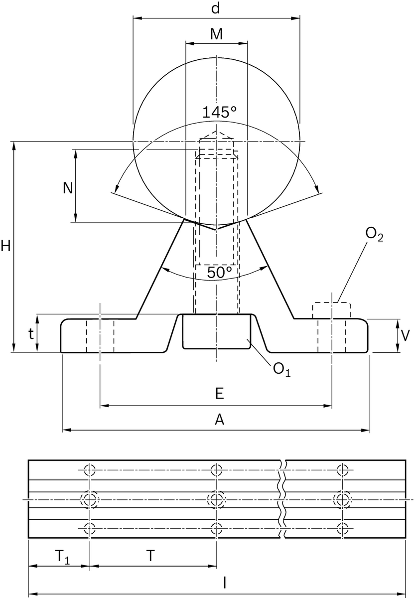 Опорная направляющая с валом из нержавеющей стали (ISO 683-17) Bosch Rexroth WM-25-AP-H6X46- [R102502530]
