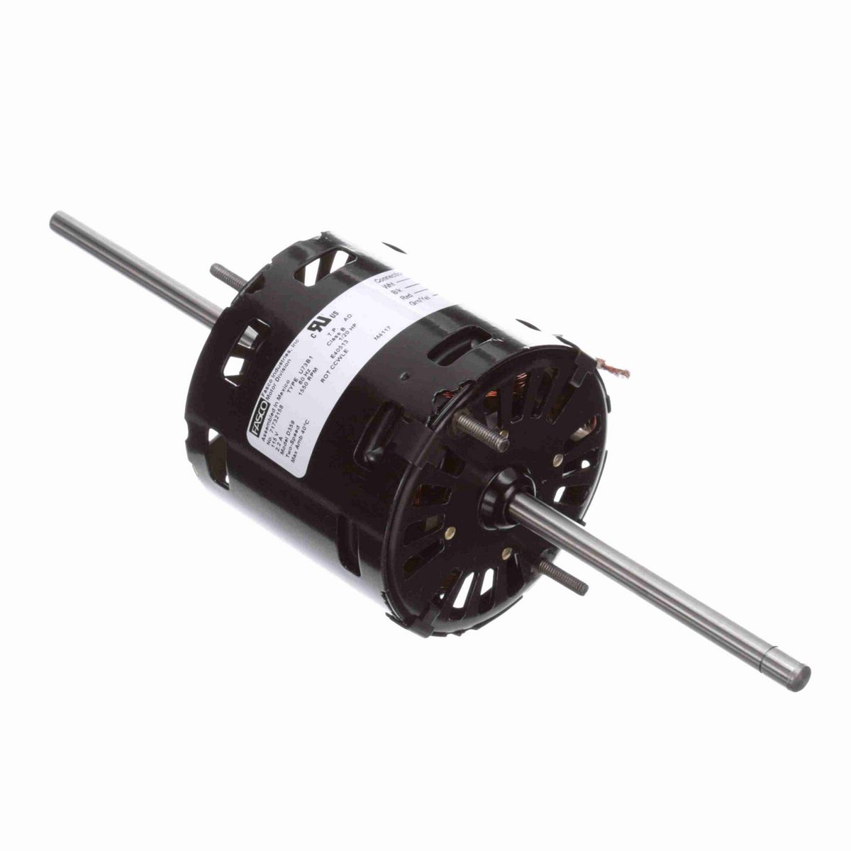 FASCO OEM Replacement Motor, 1/20 HP, 1 Ph, 60 Hz, 115 V, 1550 RPM, 2 Speed, 3.3" Diameter, OAO - D359