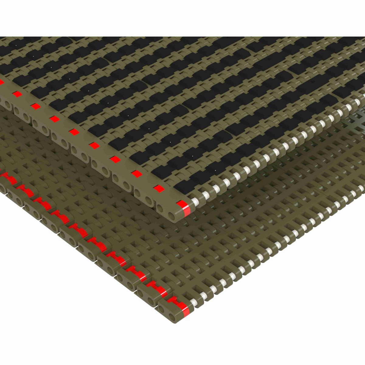 Rexnord 8505 RubberTop® Straight Running RubberTop®, Material: Khaki High Temperature, Width: 18in, Pitch: 0.75in - 10343038