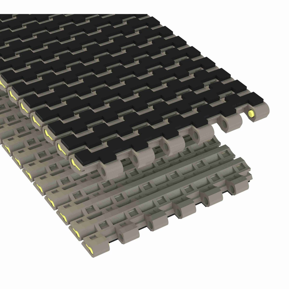 Rexnord 1505 RubberTop® Straight Running RubberTop®, Material: Grey Tough Composite, Width: 4.5in, Pitch: 15mm - TCF1505-4.5