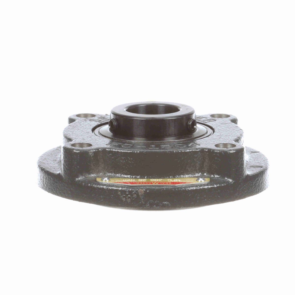Sealmaster Mounted Cast Iron Flange Cartridge Ball Bearing - 52100 Bearing Steel, Black Oxided - Setscrew Lock - MFC-305