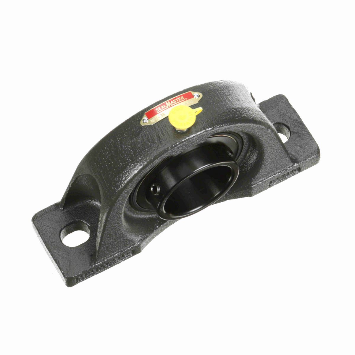 Sealmaster Mounted Cast Iron Two Bolt Low Base Pillow Block Ball Bearing - 52100 Bearing Steel, Black Oxided - Setscrew Lock - NPL-35