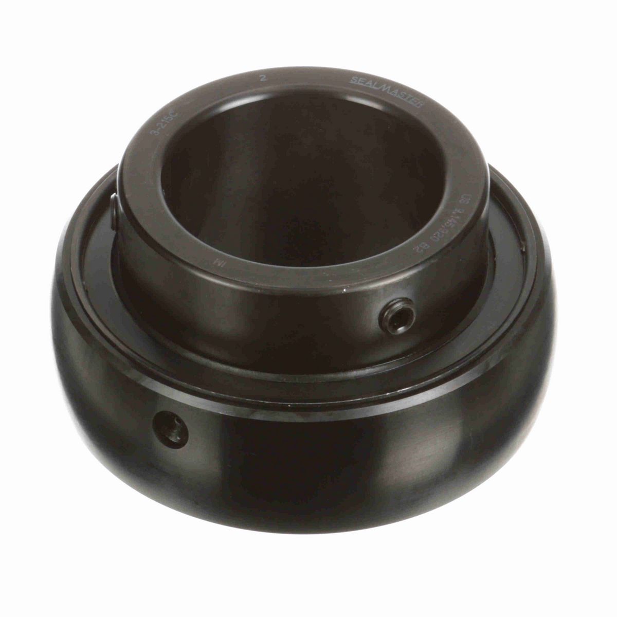 Sealmaster Mounted Insert Only Ball Bearing - 52100 Bearing Steel, Black Oxided - Setscrew Lock - 3-215C