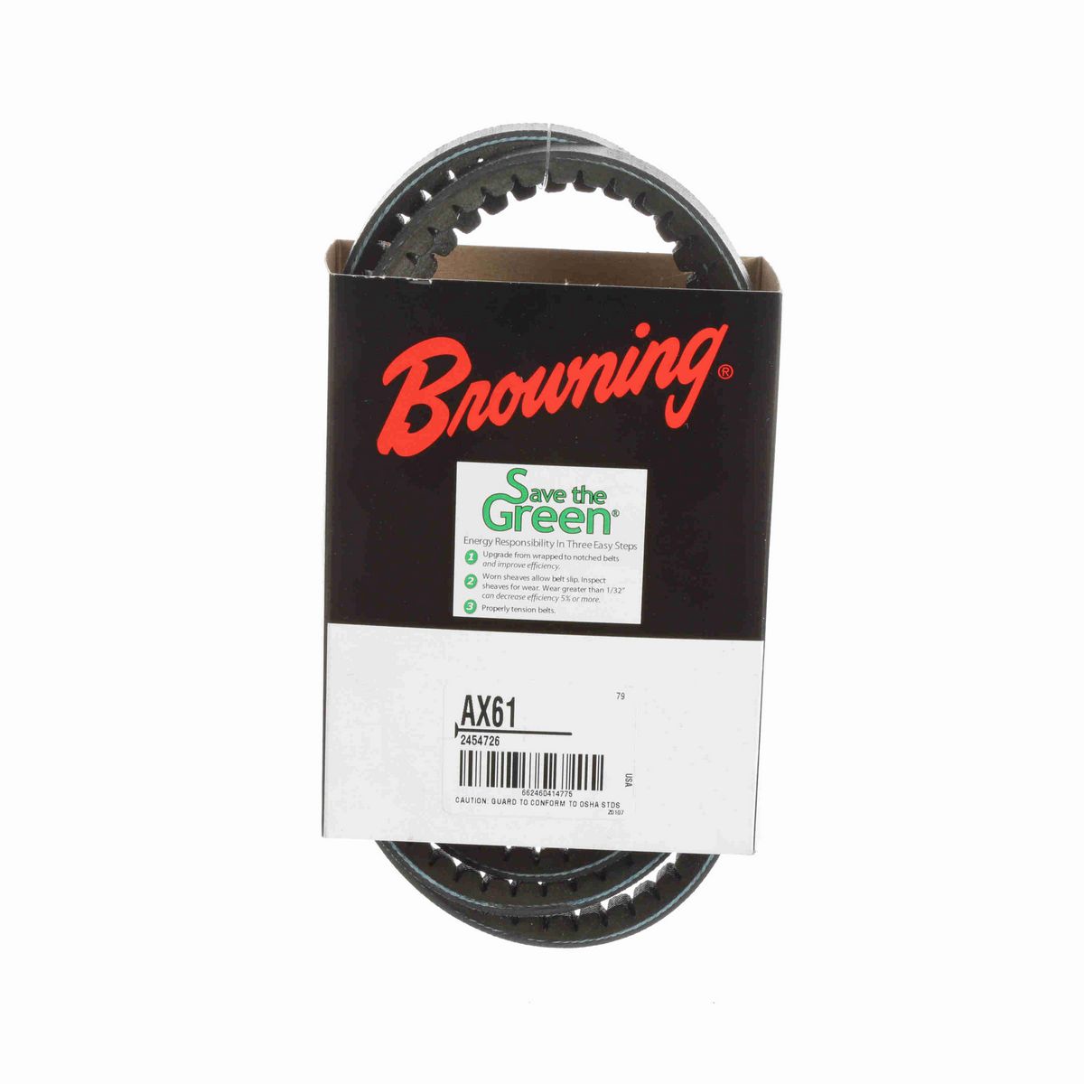 Browning EPDM Notched Belt 98% Efficient - AX61