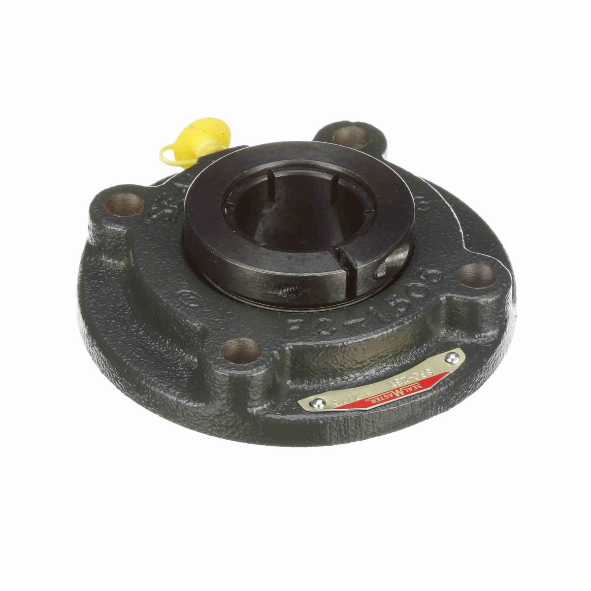 Sealmaster Mounted Cast Iron Flange Cartridge Ball Bearing - 52100 Bearing Steel, Black Oxided - Concentric Lock - SFC-23T