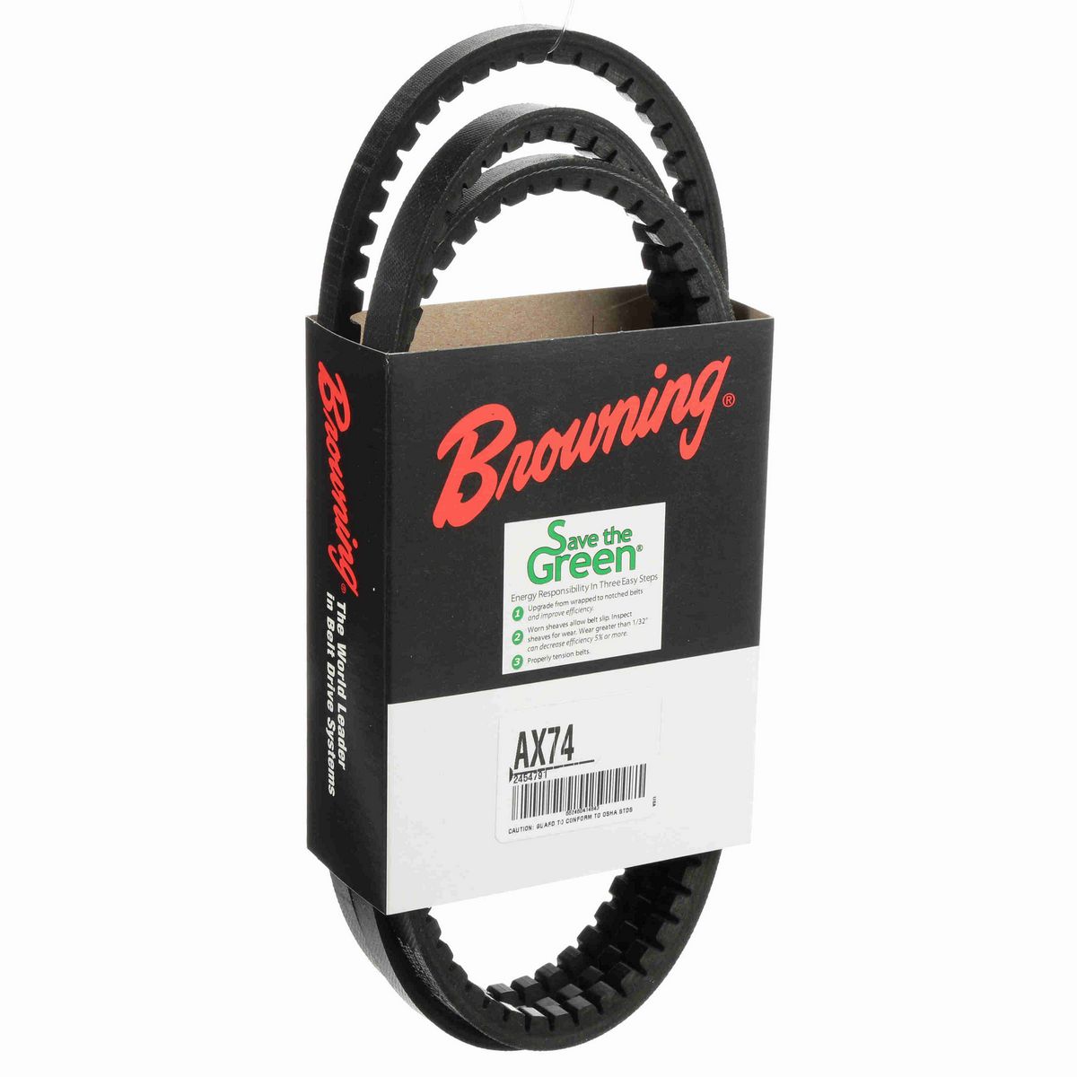Browning EPDM Notched Belt 98% Efficient - AX74