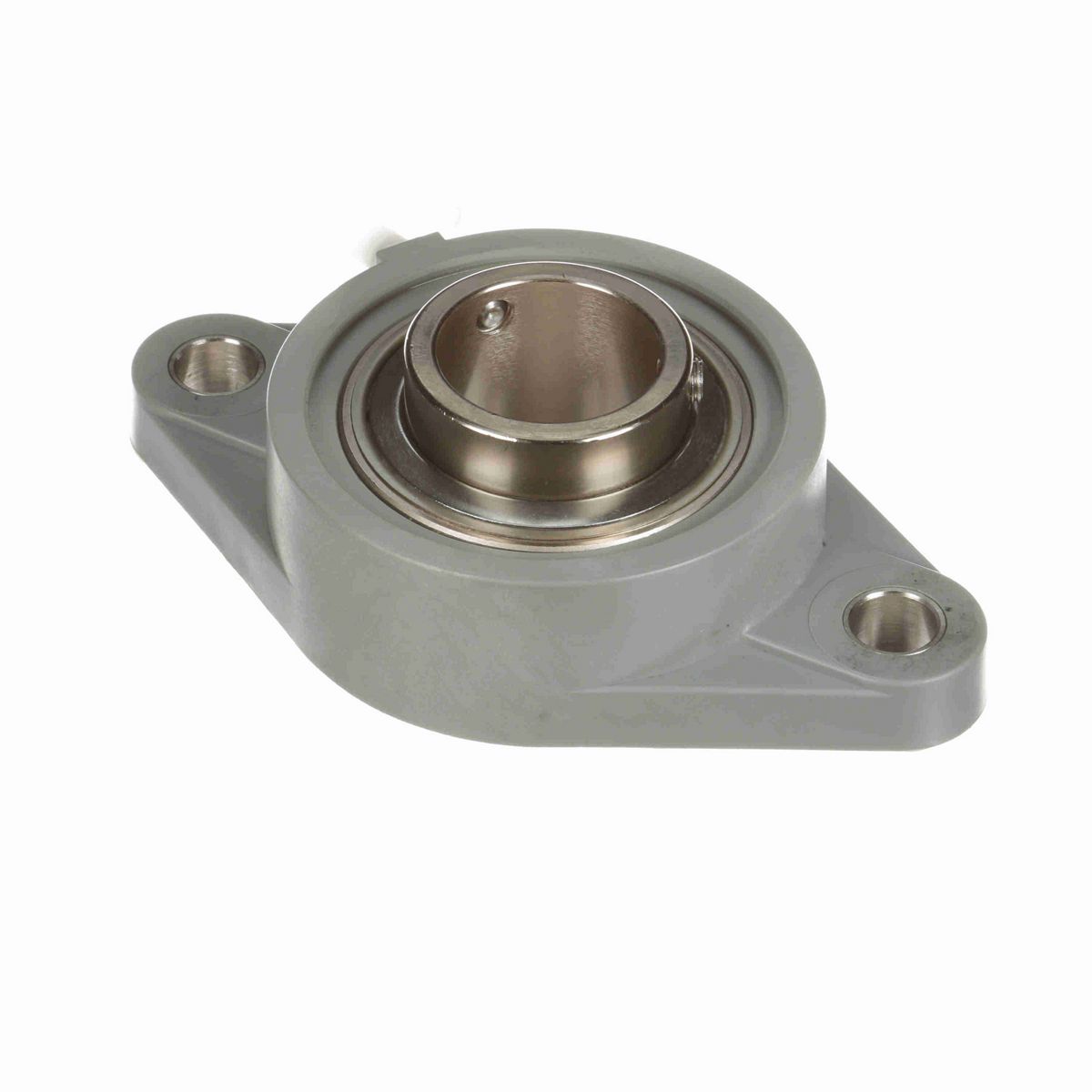 Sealmaster Mounted Composite Two Bolt Flange Ball Bearing - 52100 Bearing Steel, Phosphorus Nickel Coated - Setscrew Lock - Corrosion Resistant - CRFTC-PN23