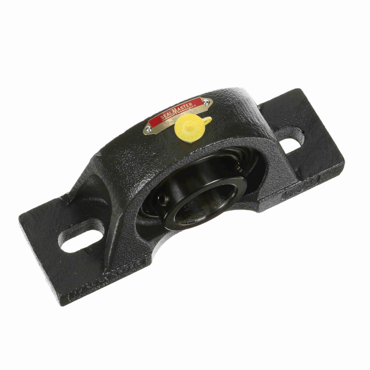 Sealmaster Mounted Cast Iron Two Bolt Pillow Block Ball Bearing - 52100 Bearing Steel, Black Oxided - Setscrew Lock - MP-28C