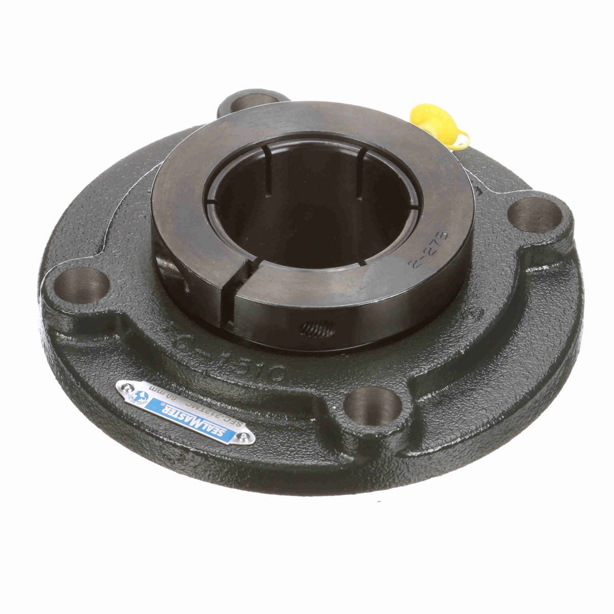 Sealmaster Mounted Cast Iron Flange Cartridge Ball Bearing - 52100 Bearing Steel, Black Oxided - Concentric Lock - SFC-212TMC