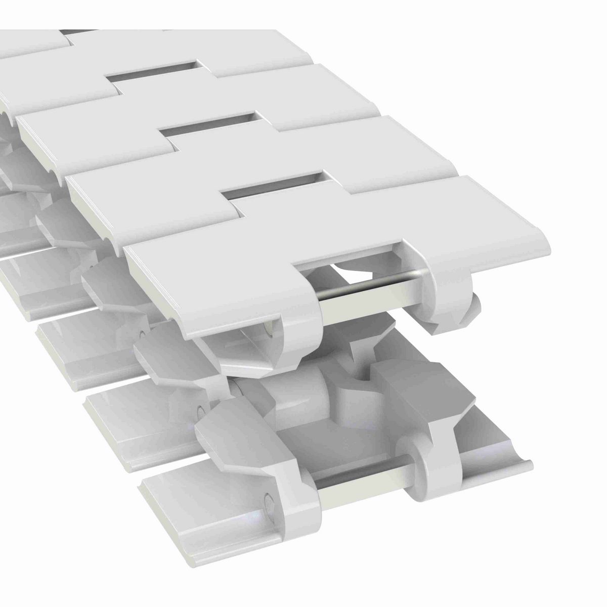 Rexnord 879TAB Side-flexing Solid Top, Material: Silver Platinum Series, Width: 3.25in, Pitch: 1.5in - 81430461