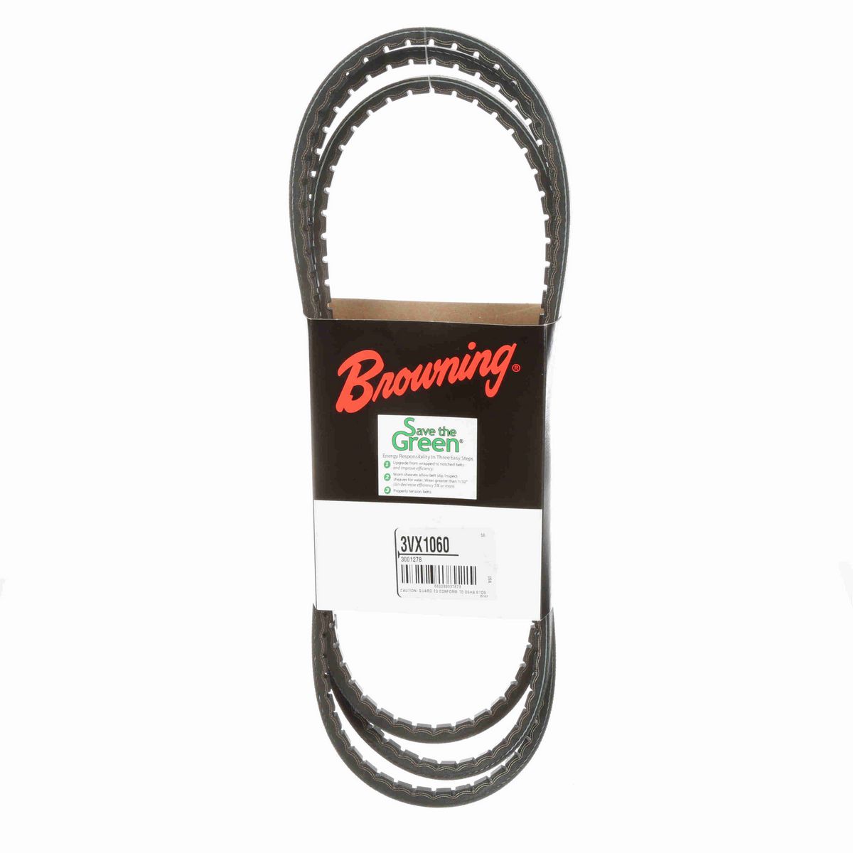 Browning EPDM Notched Belt 98% Efficient - 3VX1060