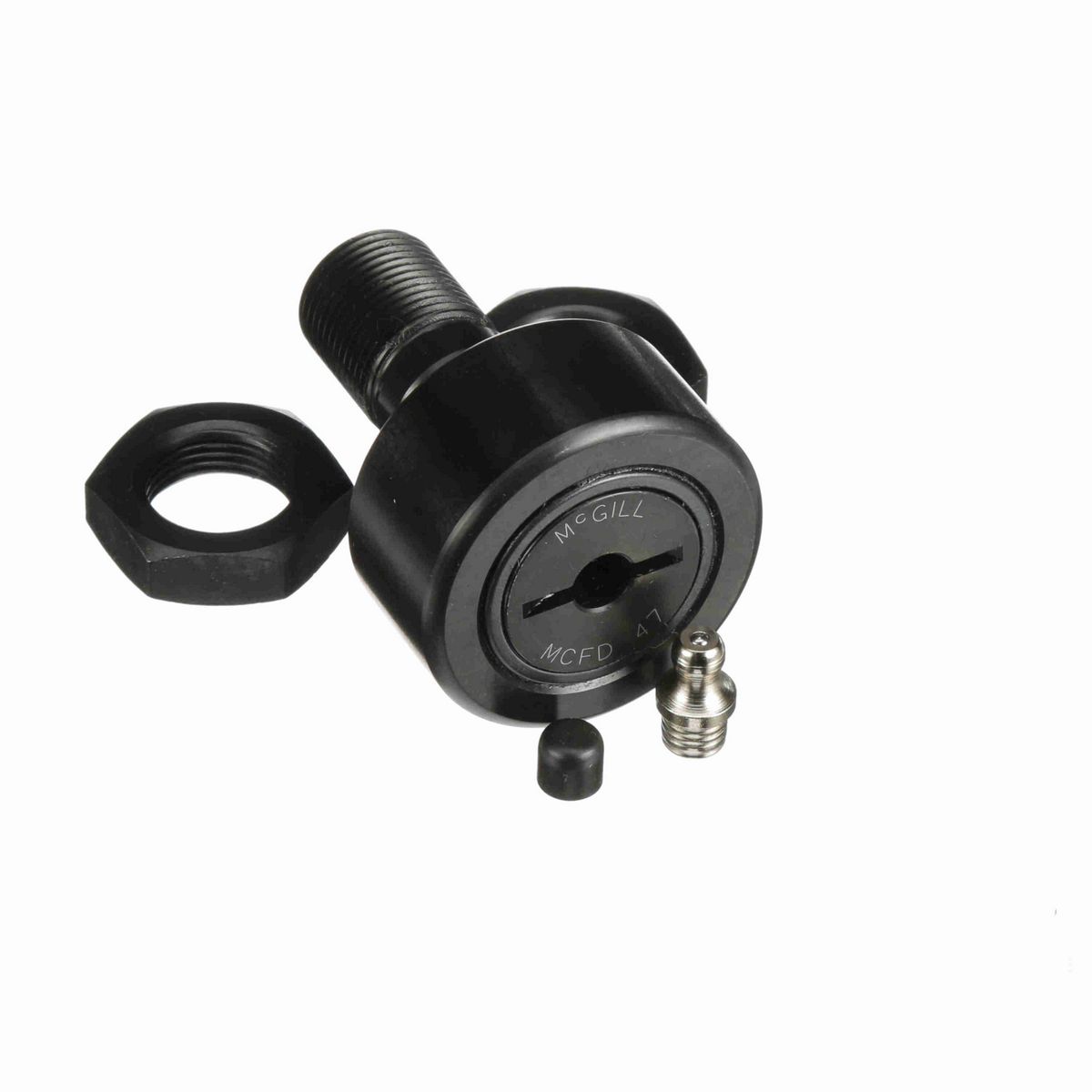 Опорный ролик с цапфой McGill CAMROL MCFD 47, бочкообразный, повышенной грузоподъемности, со щитком, со шлицем под отвёртку, метрический