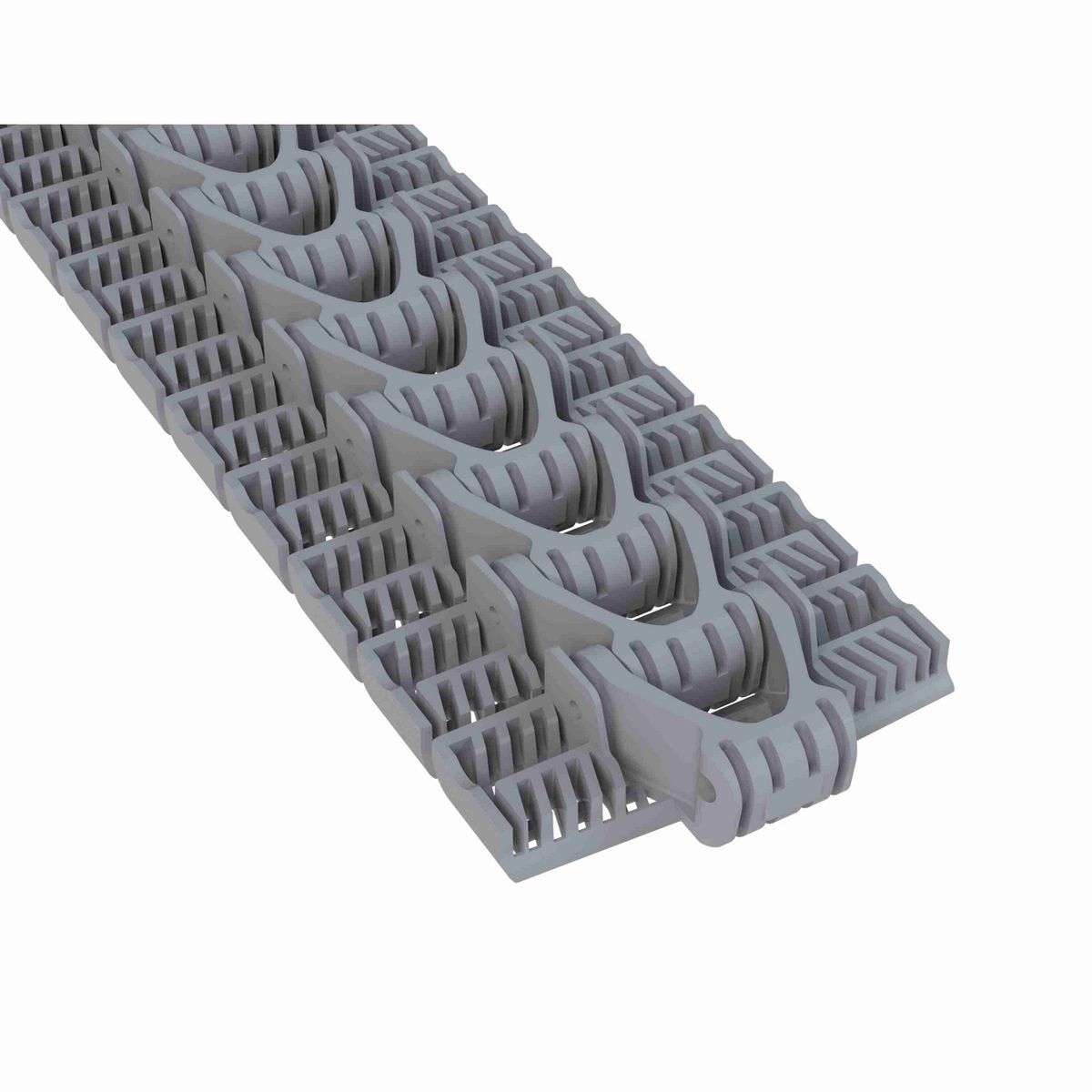 Rexnord 1040FGM Side-flexing Flush Grid, Material: Silver Platinum Series™ X, Width: 3.3in, Pitch: 1in - 10604586