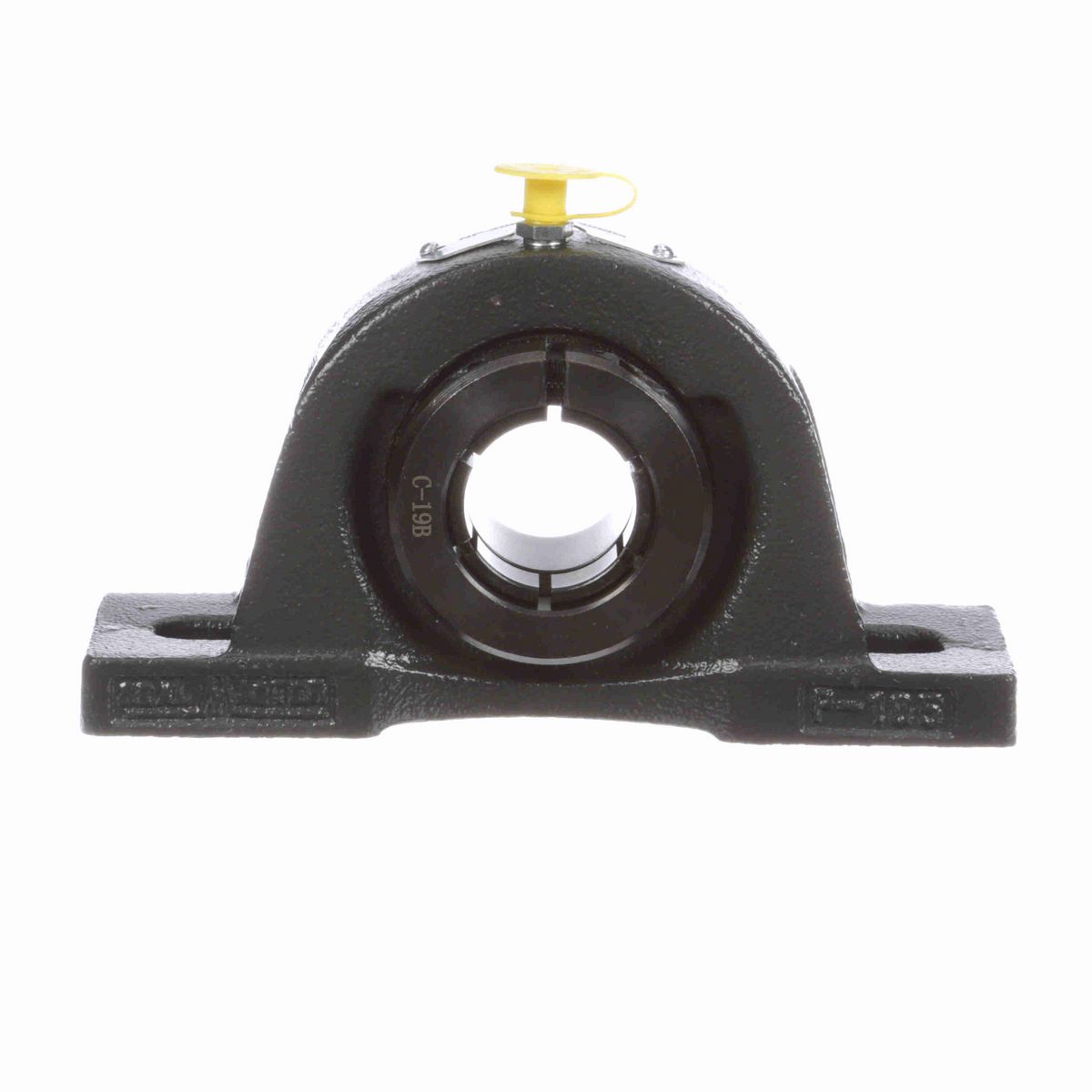 Sealmaster Mounted Cast Iron Two Bolt Pillow Block Ball Bearing - 52100 Bearing Steel, Black Oxided - Concentric Lock - NP-206TMC
