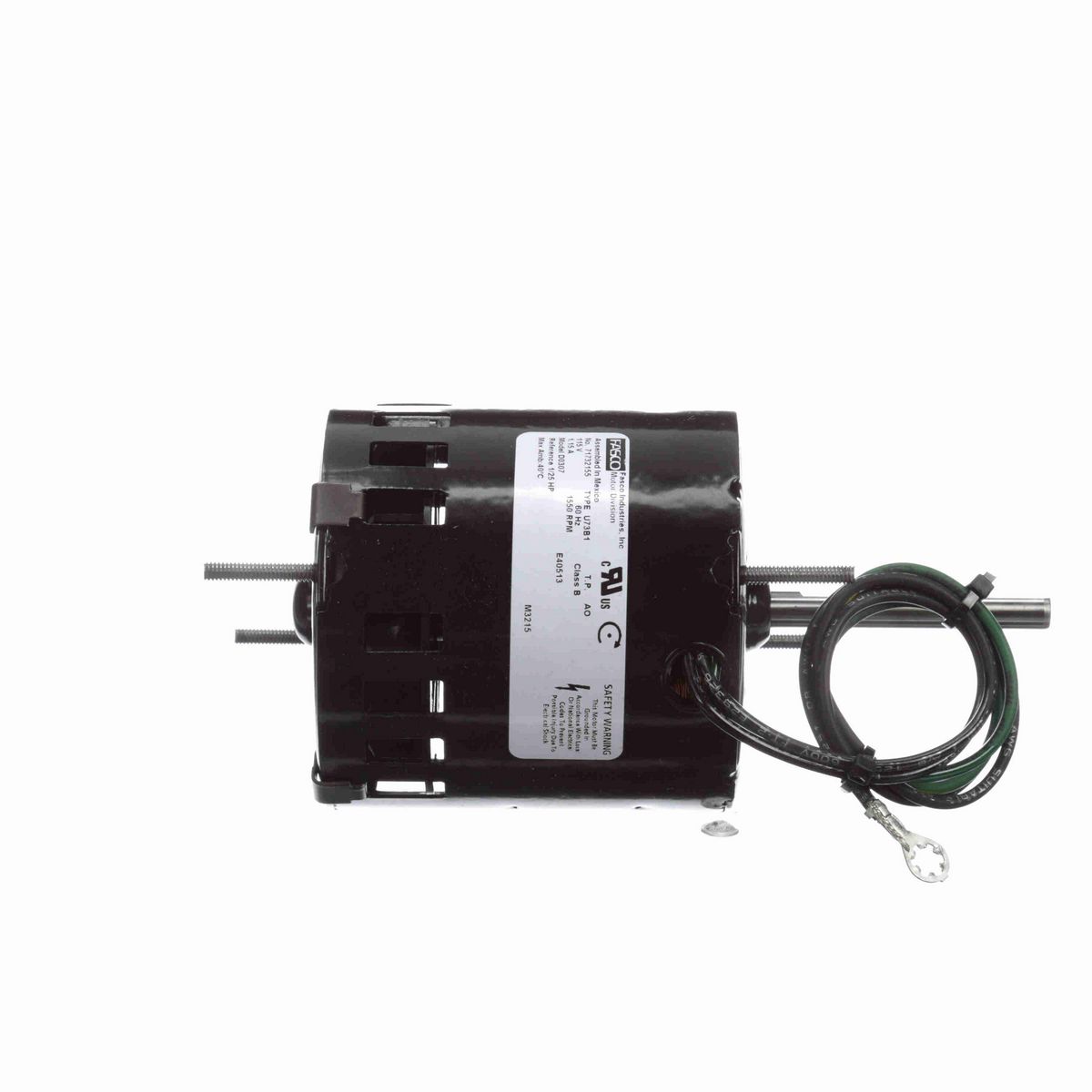 FASCO Ventilation Motor, 1/25 HP, 1 Ph, 60 Hz, 115 V, 1550 RPM, 1 Speed, 3.3" Diameter, OAO - D0307