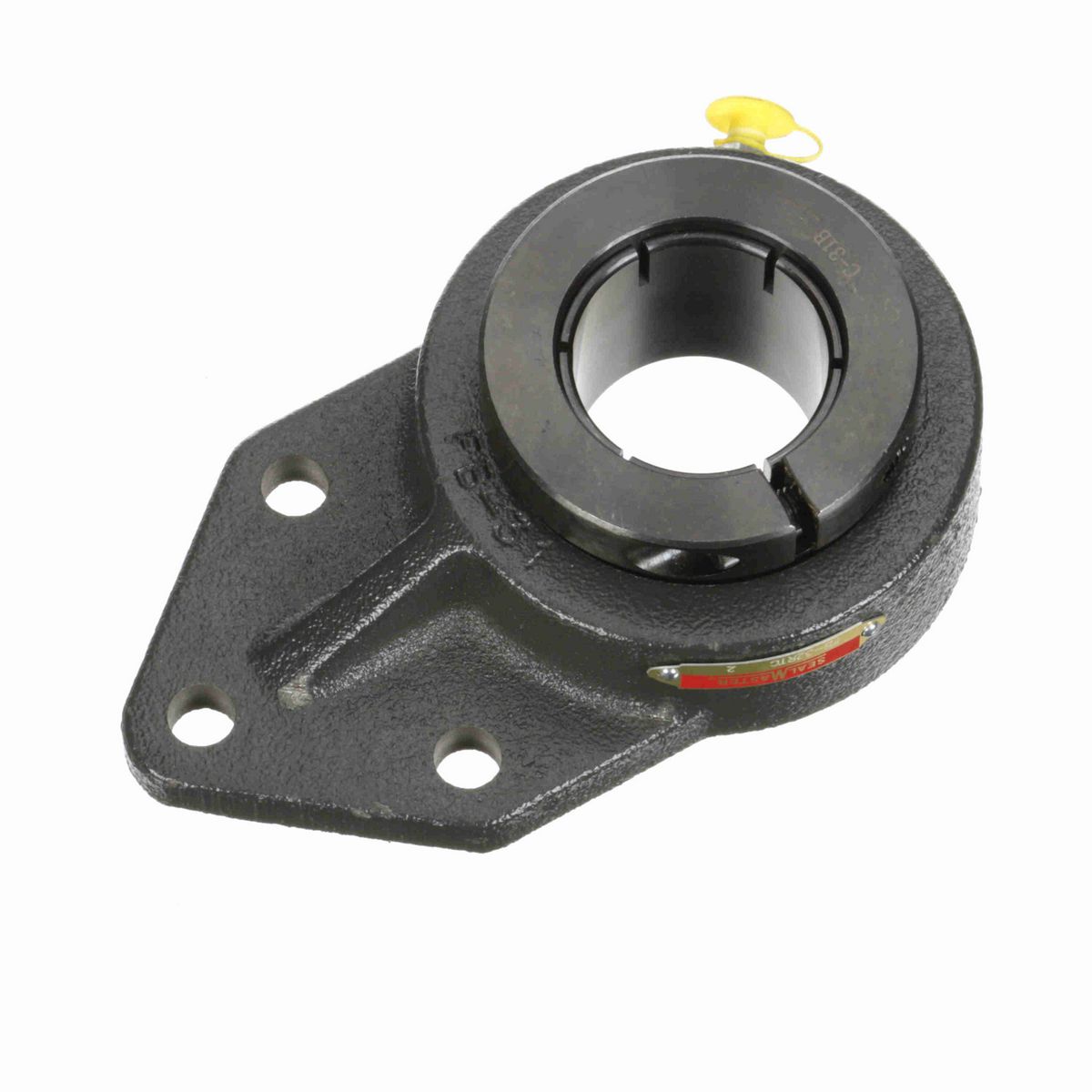 Sealmaster Mounted Cast Iron Three Bolt Flange Bracket Ball Bearing - 52100 Bearing Steel, Black Oxided - Concentric Lock - FB-32RTC