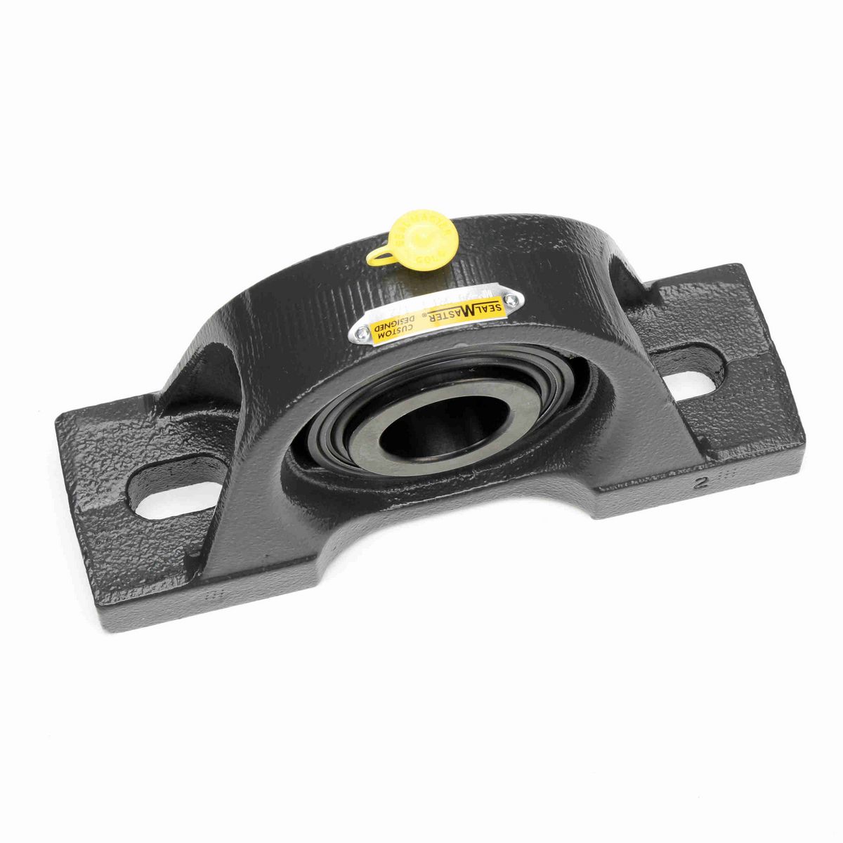 Sealmaster Mounted Cast Iron Two Bolt Pillow Block Ball Bearing - 52100 Bearing Steel, Black Oxided - Setscrew Lock - High Contamination - MP-24 DRT