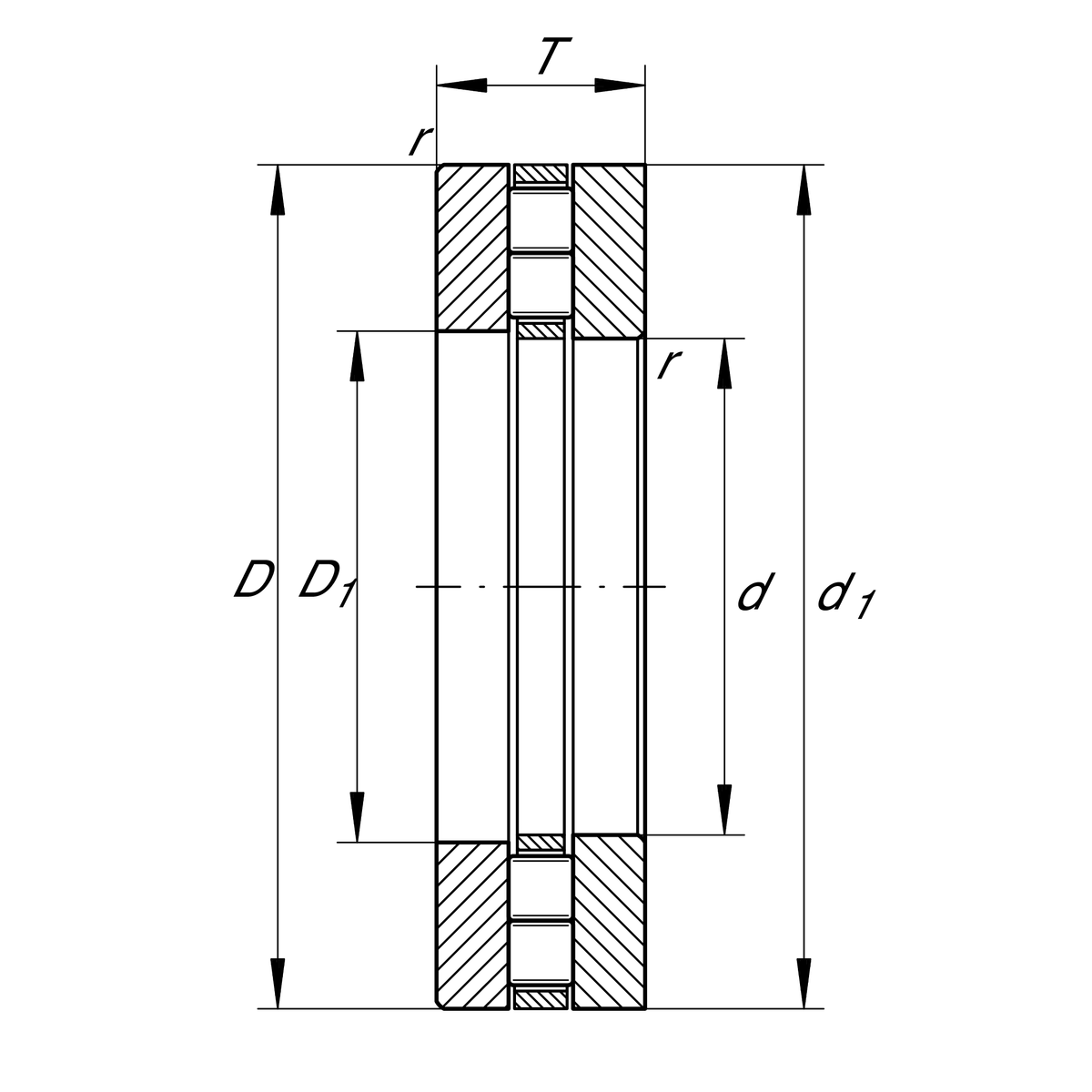 Упорный цилиндрический роликоподшипник INA 89336-M