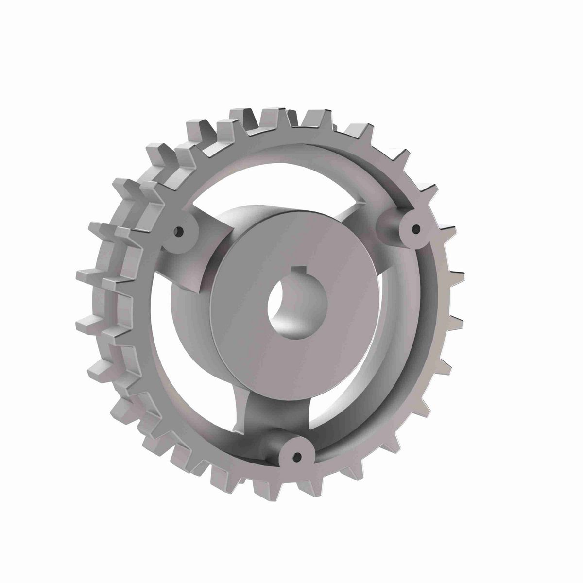Rexnord 820 Series Solid One Piece Cast Iron Sprocket with 24 Teeth and a 20mm Round Shaft-Ready Bore with Keyway & Setscrew - 401-44-32