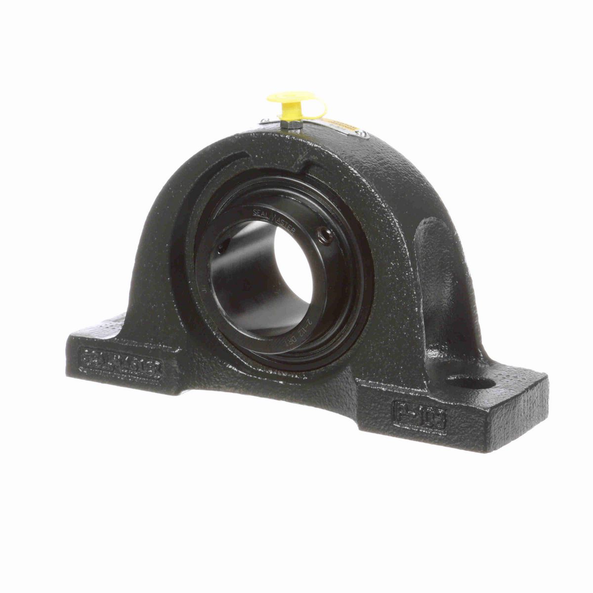 Sealmaster Mounted Cast Iron Two Bolt Pillow Block Ball Bearing - 52100 Bearing Steel, Black Oxided - Setscrew Lock - High Contamination - NP-28 DRT