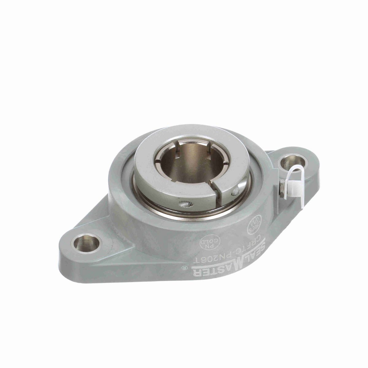 Sealmaster Mounted Composite Two Bolt Flange Ball Bearing - 52100 Bearing Steel, Phosphorus Nickel Coated - Concentric Lock - Corrosion Resistant - CRFTC-PN206T