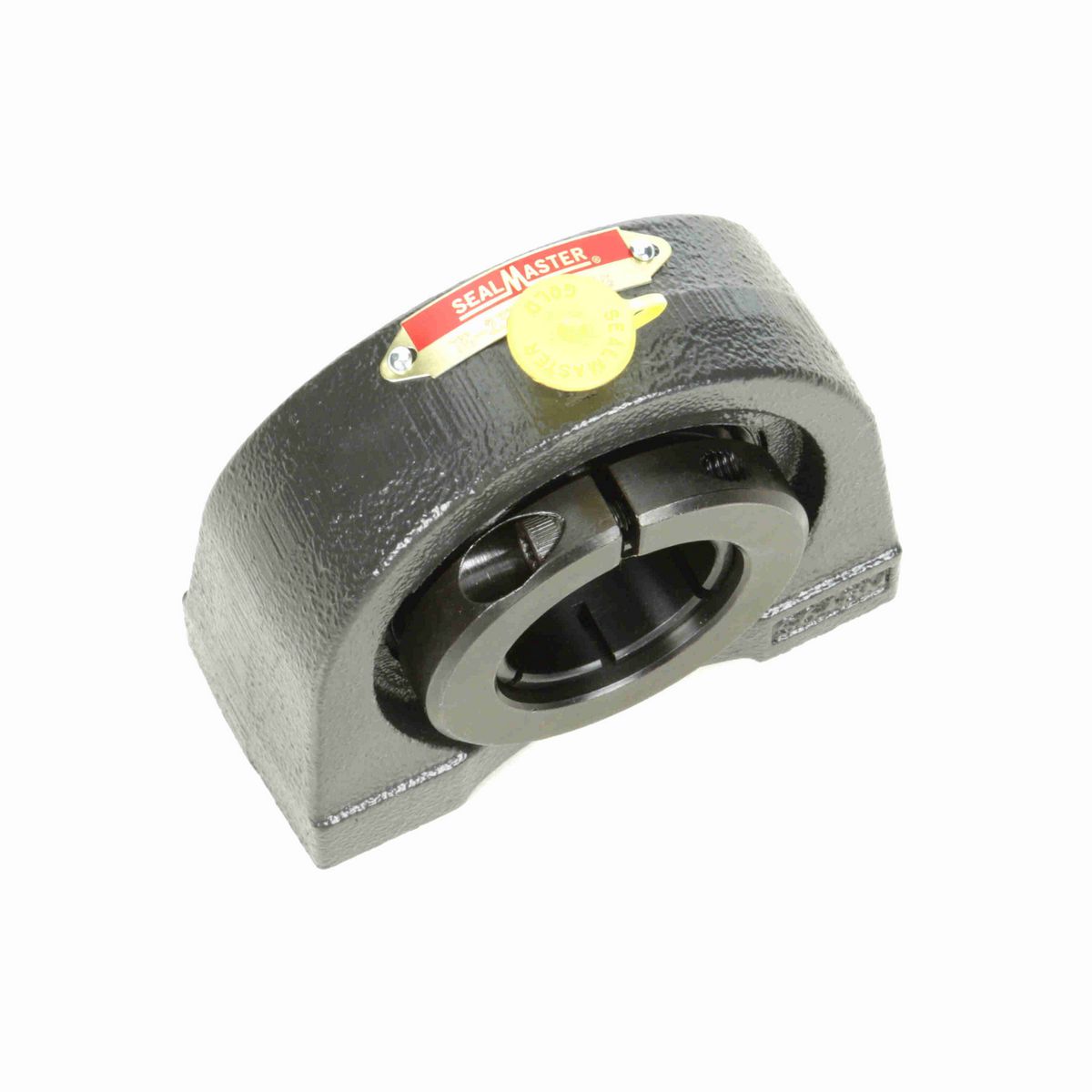 Sealmaster Mounted Cast Iron Tapped Base Pillow Block Ball Bearing - 52100 Bearing Steel, Black Oxided - Concentric Lock - TB-23TC