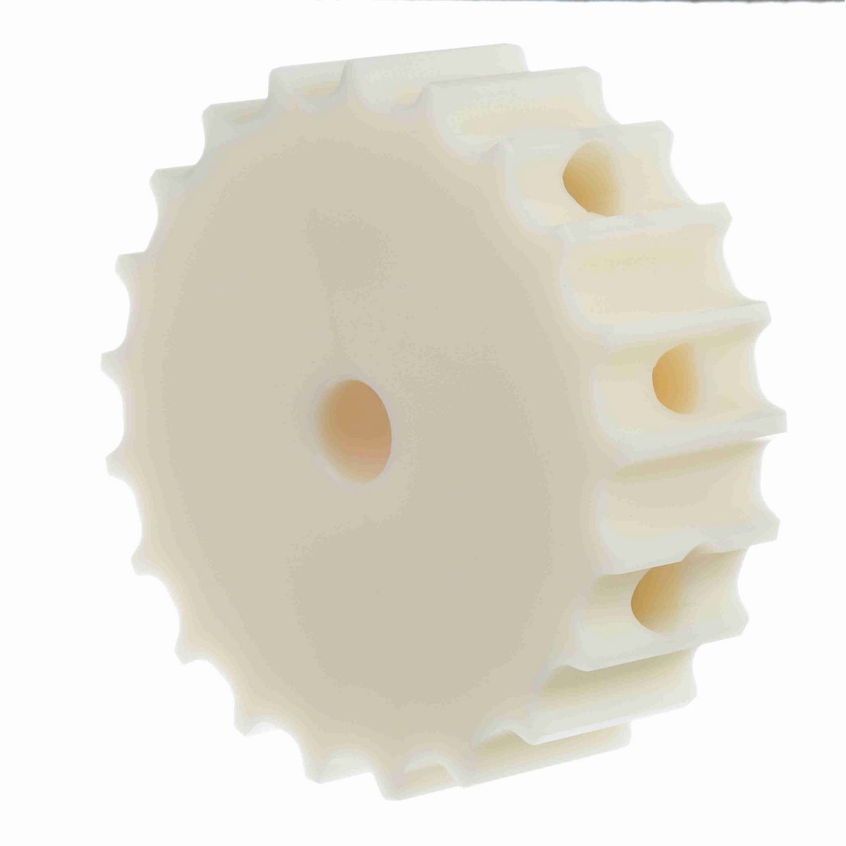 System Plast 815 Series Split Machined Sprocket with 21 Teeth, a 1in Round Shaft-Ready Bore and Setscrew - 815-21R1-DMS-SS