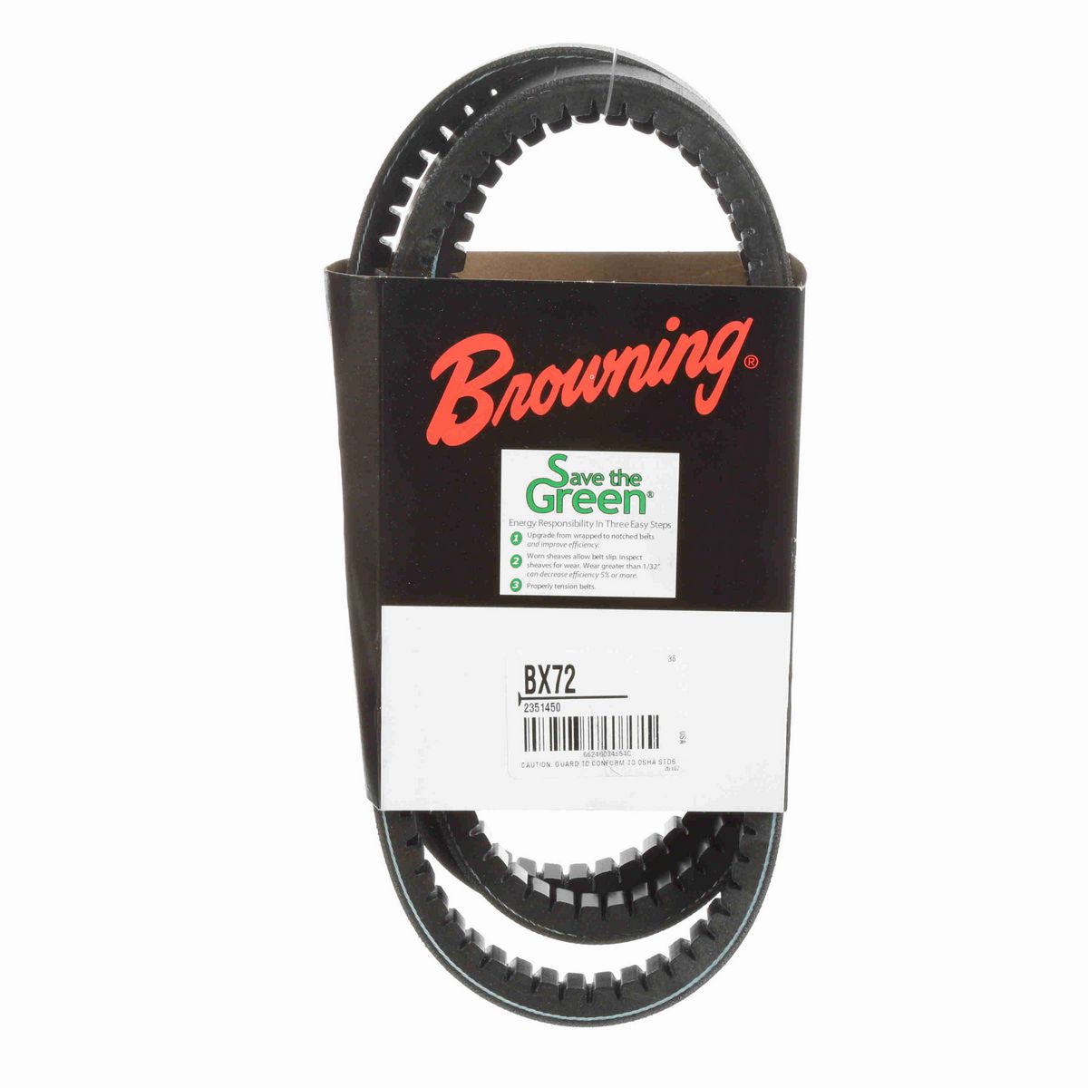 Browning EPDM Notched Belt 98% Efficient - BX72