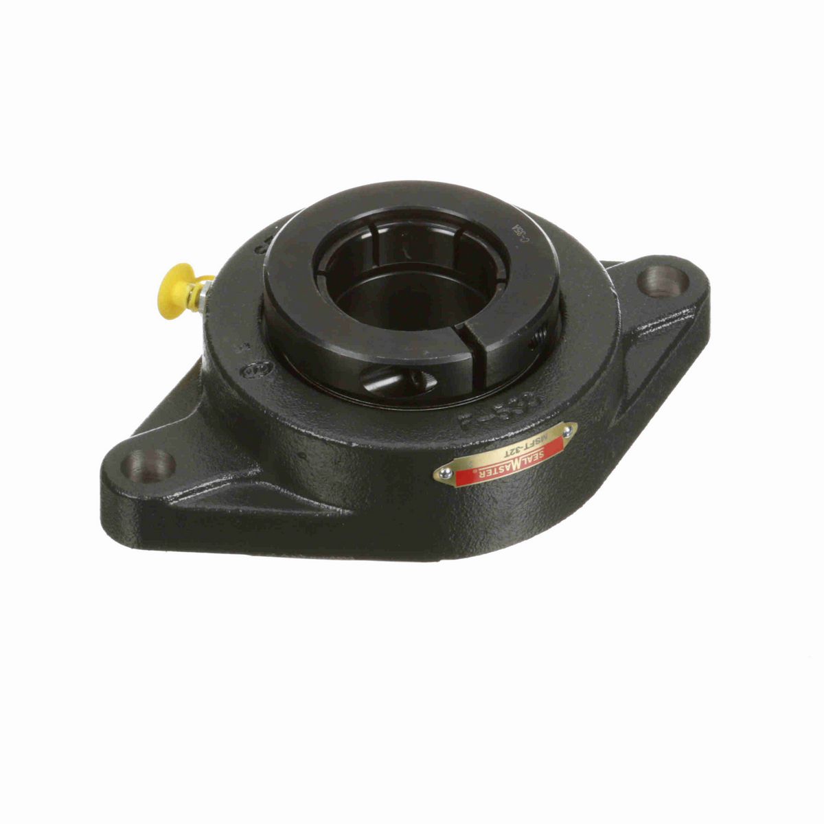 Sealmaster Mounted Cast Iron Two Bolt Flange Ball Bearing - 52100 Bearing Steel, Black Oxided - Concentric Lock - MSFT-32T