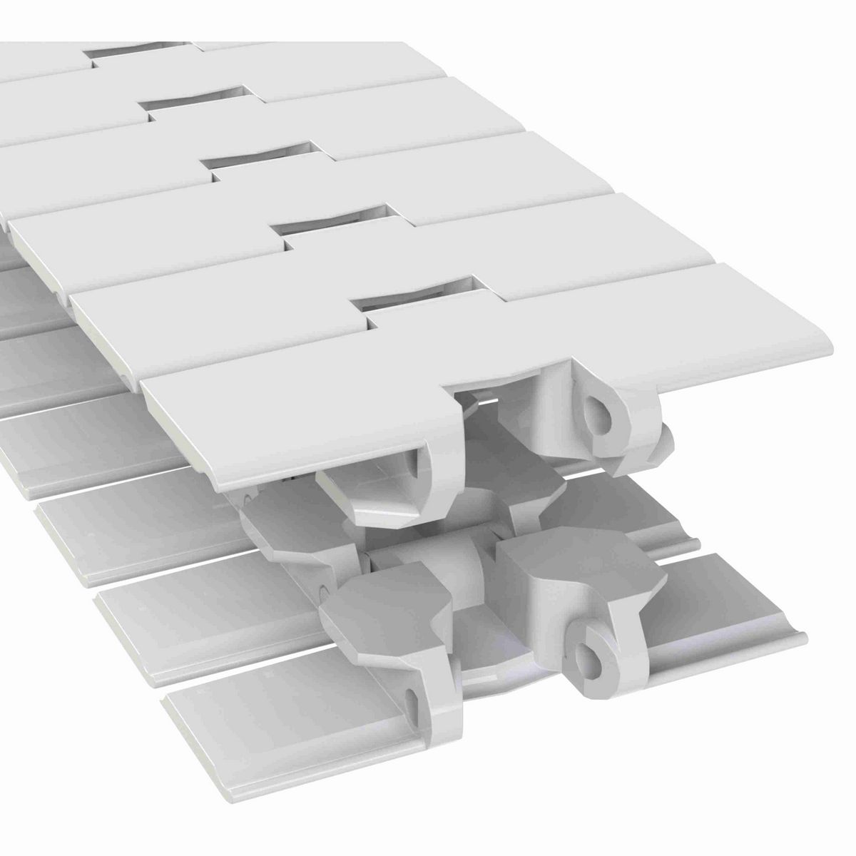 Rexnord 880TAB BO Side-flexing Solid Top Tight Radius, Material: Silver Platinum Series, Width: 4.5in, Pitch: 1.5in - 81430502