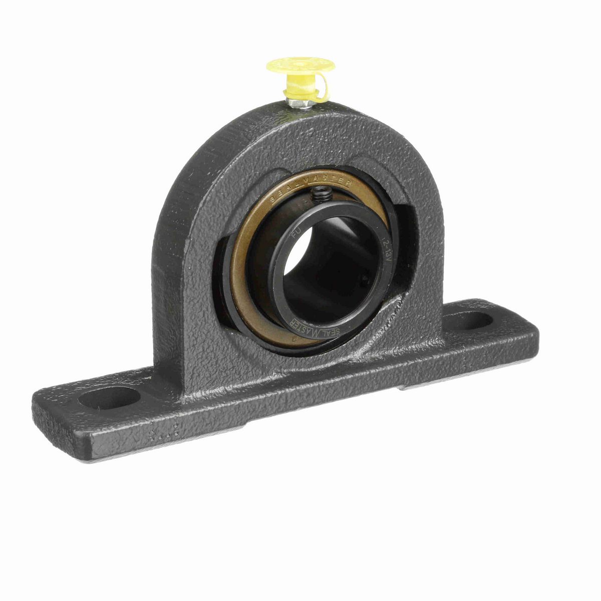 Sealmaster Mounted Cast Iron Two Bolt Pillow Block Ball Bearing - 52100 Bearing Steel, Black Oxided - Lock - S-2119-M19
