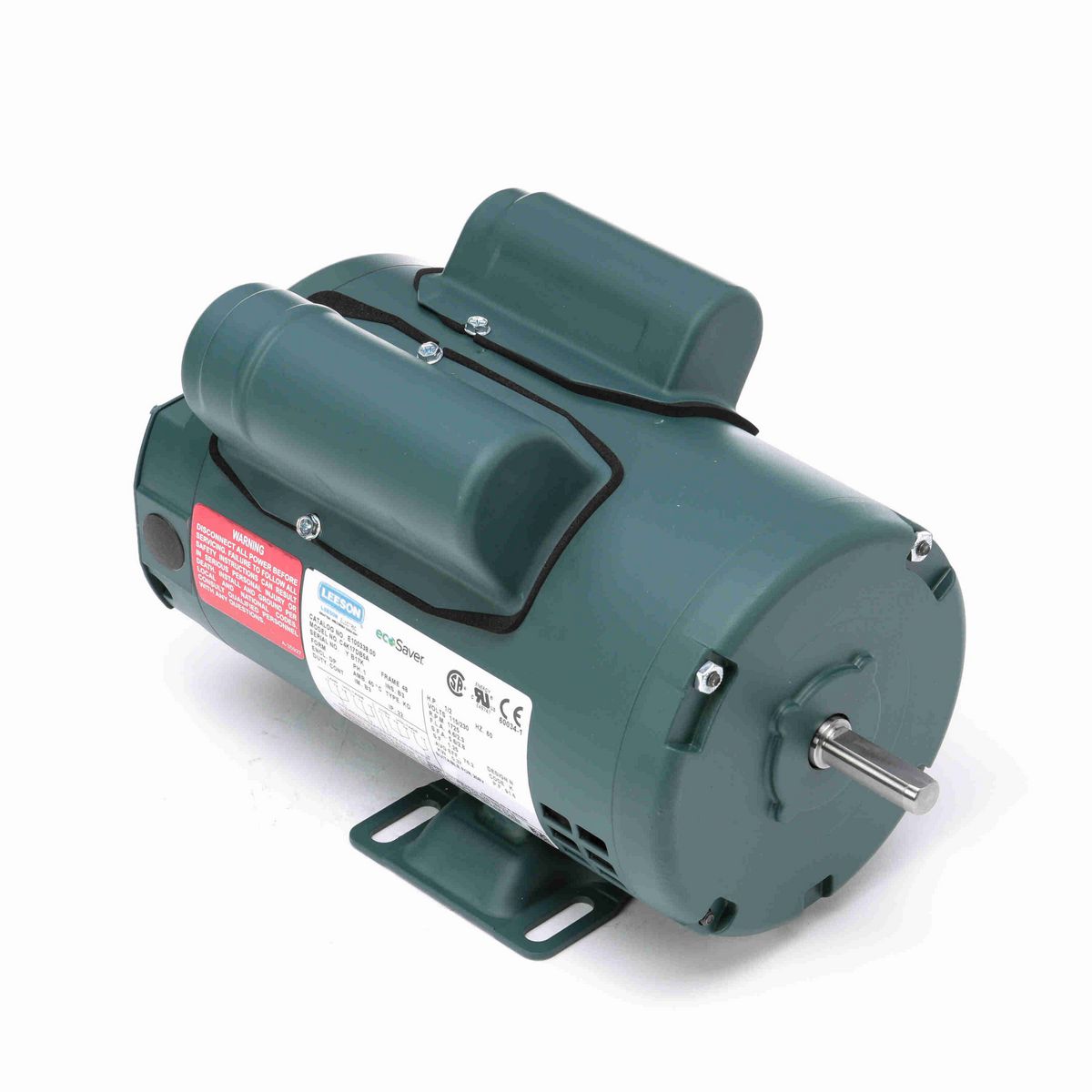 LEESON ecoSaver™ General Purpose Motor, 0.50 HP, 1 Ph, 60 Hz, 115/230 V, 3600 RPM, S56 Frame, DP - E100337.00